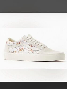 White Floral Vans